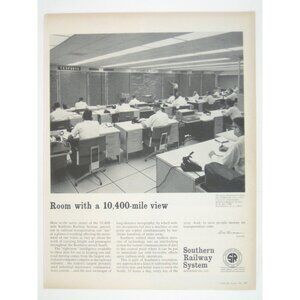 Room With A 10400 Mile View Southern Railway System 1967 Vintage Ad Office